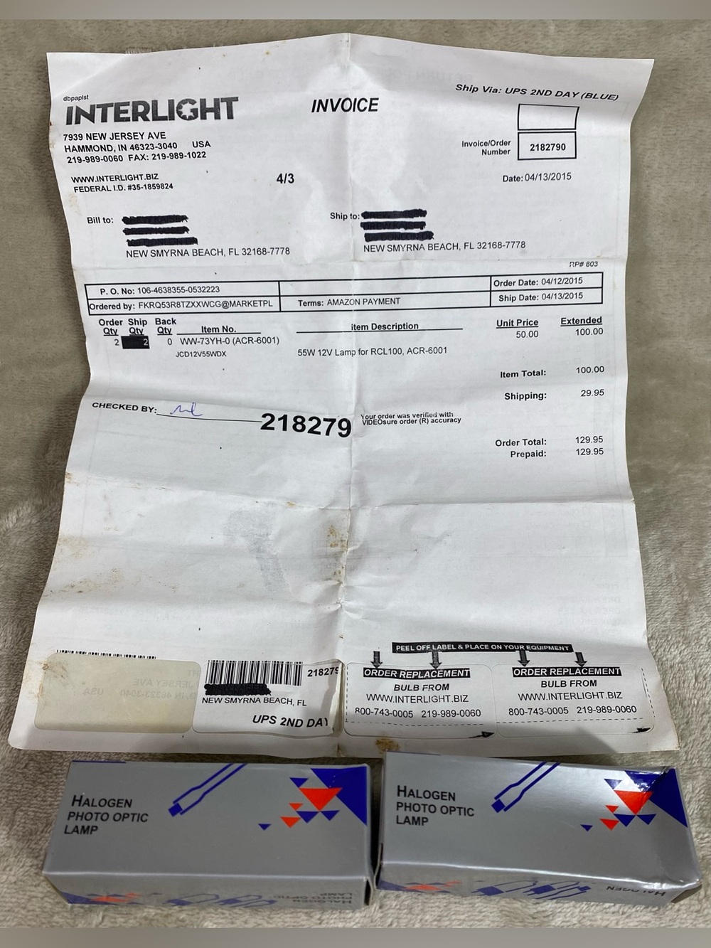 Halogen Photo Optic Lamp Bulb JCD12V55WDX 12V 55W NIB Set Of 2